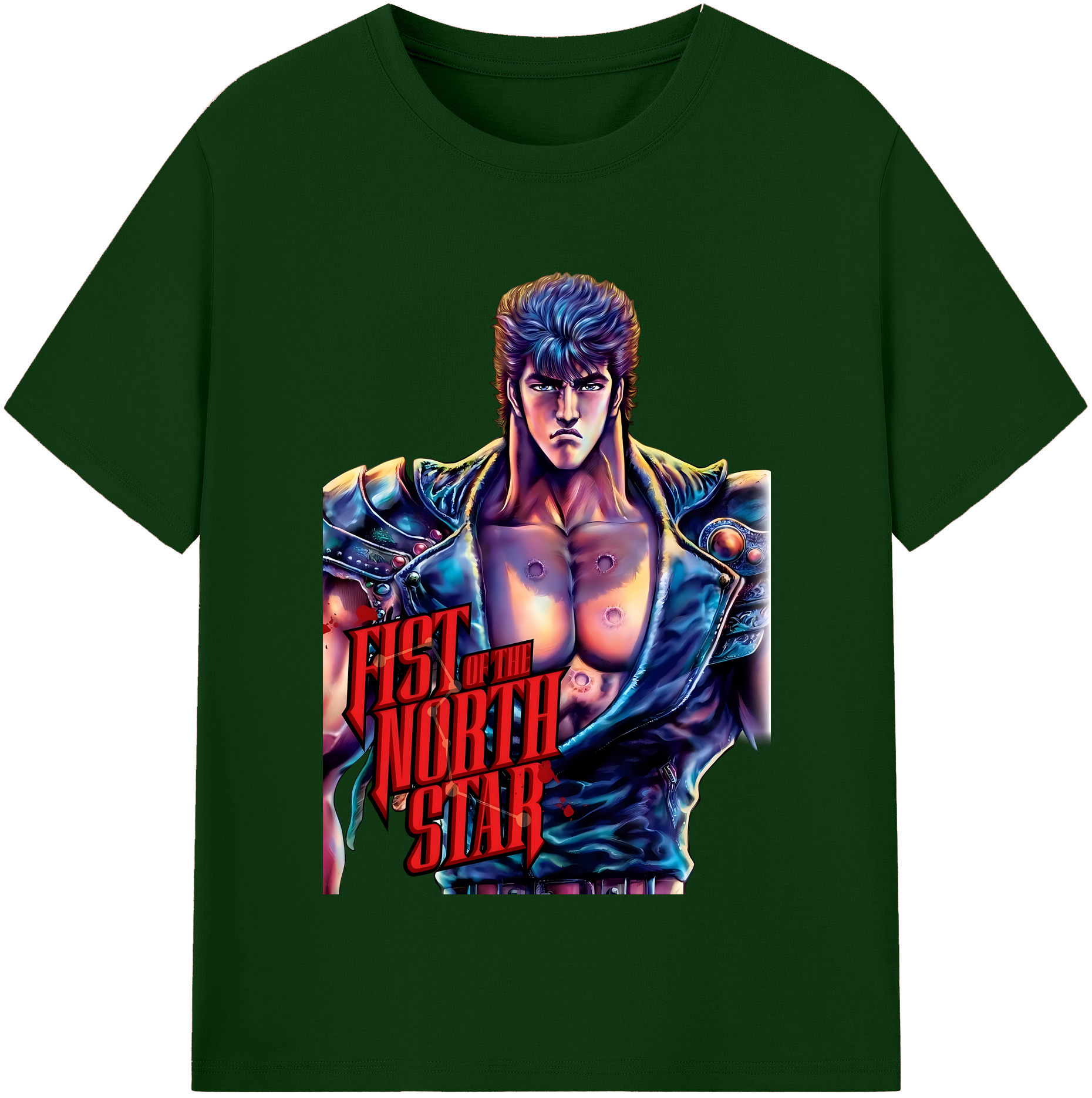 （画像用） 北斗の拳 Fist of the North Star 綿100％半袖Tシャツ（フロントプリント）